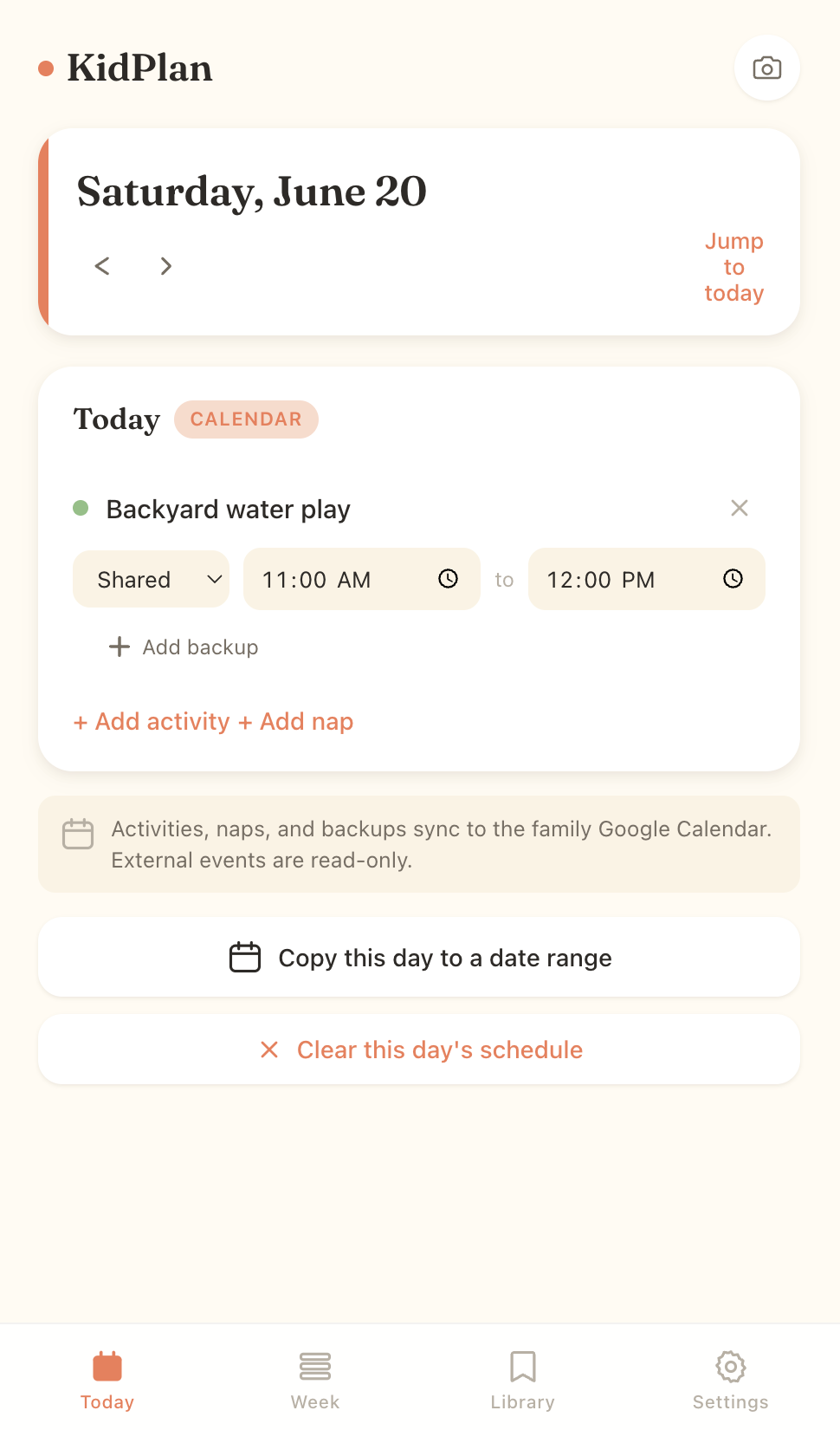 KidPlan screenshot