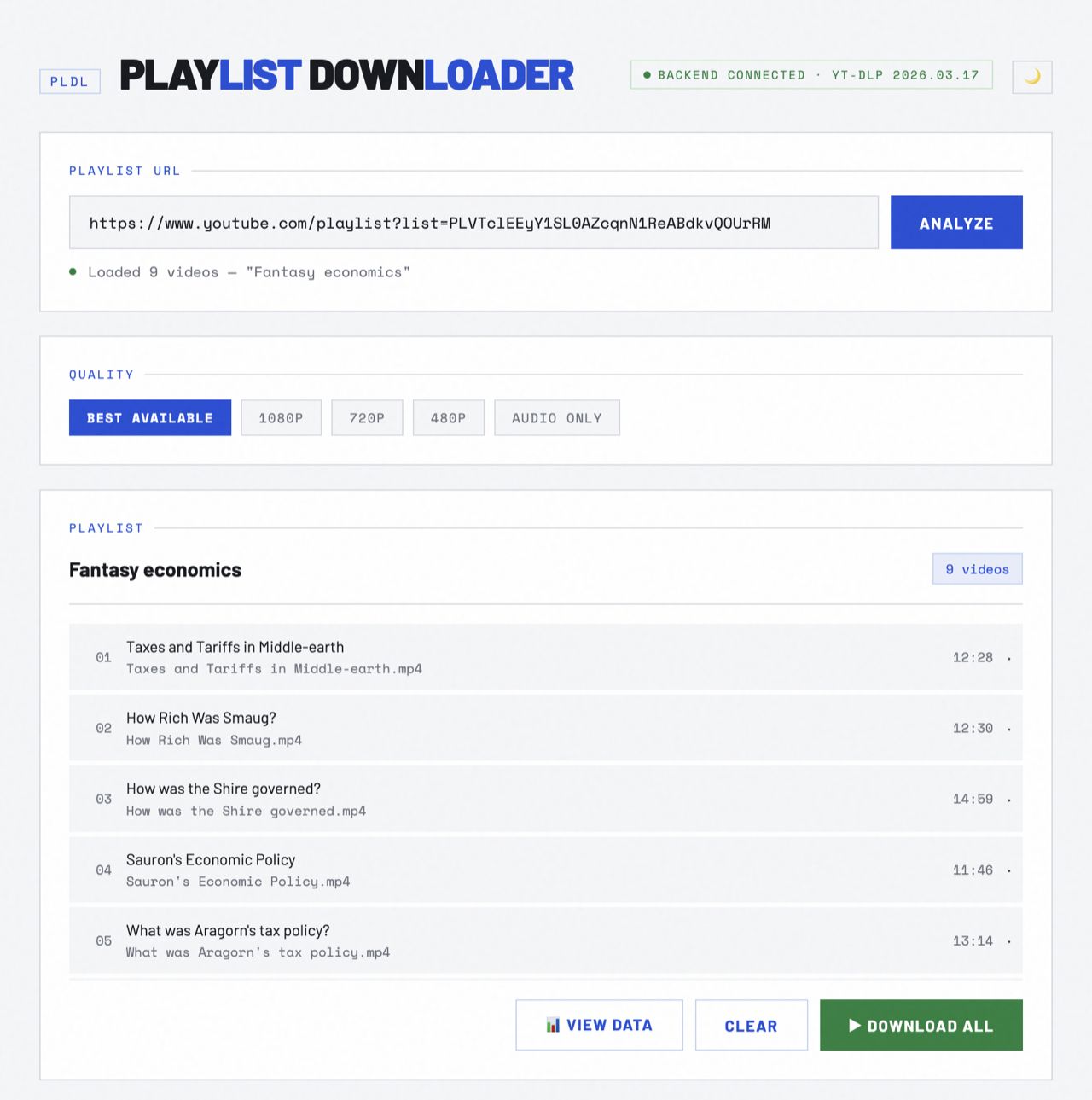 PLDL screenshot